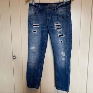 Guess - Blue Boyfriend Jeans Distressed Style.